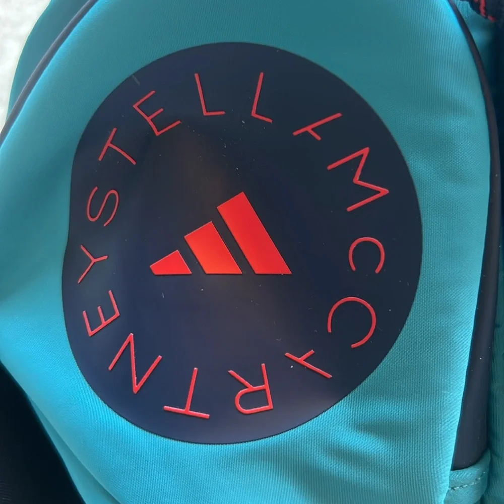 WORN ONCE adidas x Stella McCartney Bum Bag Turquoise & Navy Trim, Multi Pockets - Picture 3 of 9